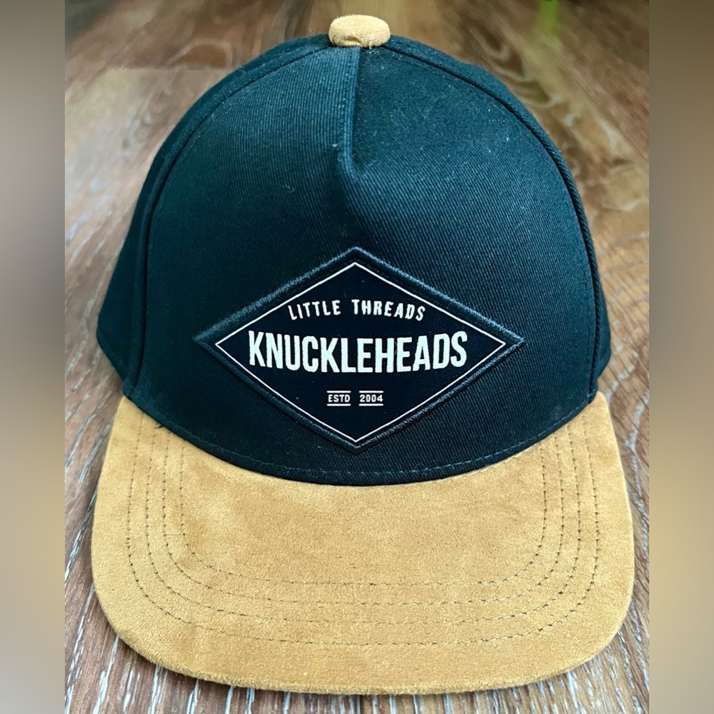 Little Threads Knuckleheads Black and Tan Suede Toddler Trucker Hat Size XS